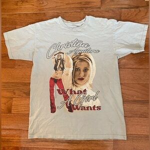 Christina Aguilera What A Girl Wants Graphic Tee Y2K Pop Star Baby Tee Size S